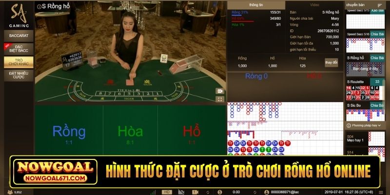 Hình thức đặt cược ở trò chơi Rồng Hổ online