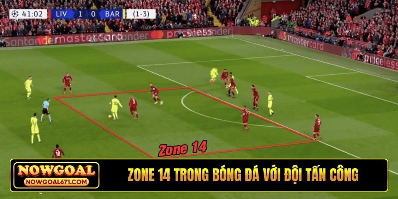 Zone 14 trong bóng đá với đội tấn công
